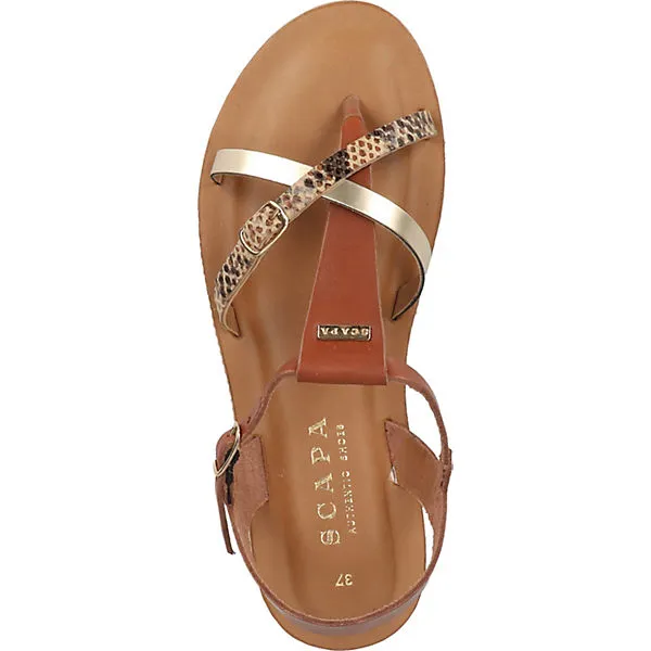 Scapa Zehensteg T-Steg-Sandalen - Braun – Bild 6