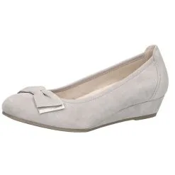 Caprice 9-22309-24 201 Damen Leder Keil-Pumps Grey Suede Grau Keilpumps - Grau
