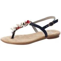 Rieker 180 T-Steg-Sandalen - Blau-kombi