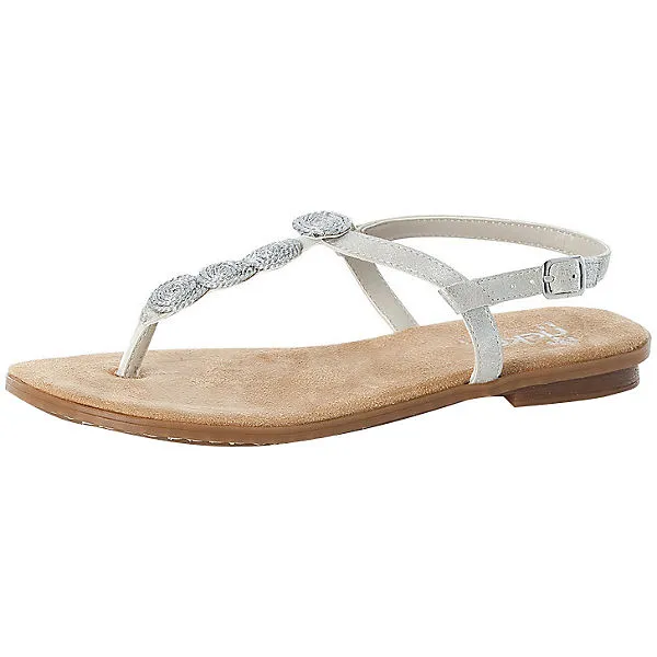 Rieker 120 T-Steg-Sandalen - Silber