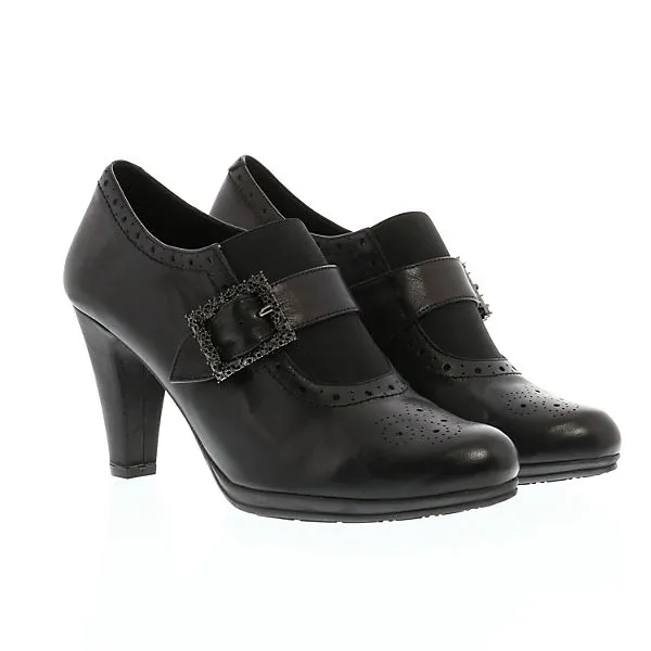 XAVER LUIS Pumps SOLANA - Hochfrontpumps Mit Strass-Schließe Hochfront-Pumps - Schwarz – Bild 2