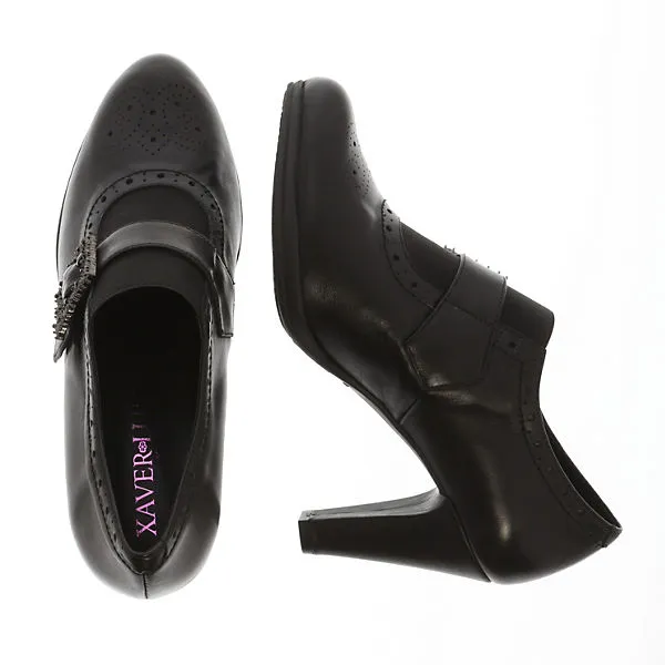 XAVER LUIS Pumps SOLANA - Hochfrontpumps Mit Strass-Schließe Hochfront-Pumps - Schwarz – Bild 3