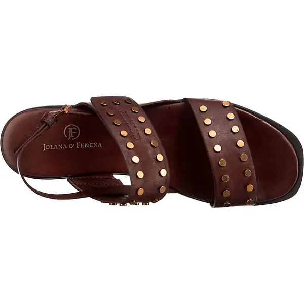 JOLANA & FENENA J&F Riemchensandalen Mit Golddetails - Bordeaux – Bild 5