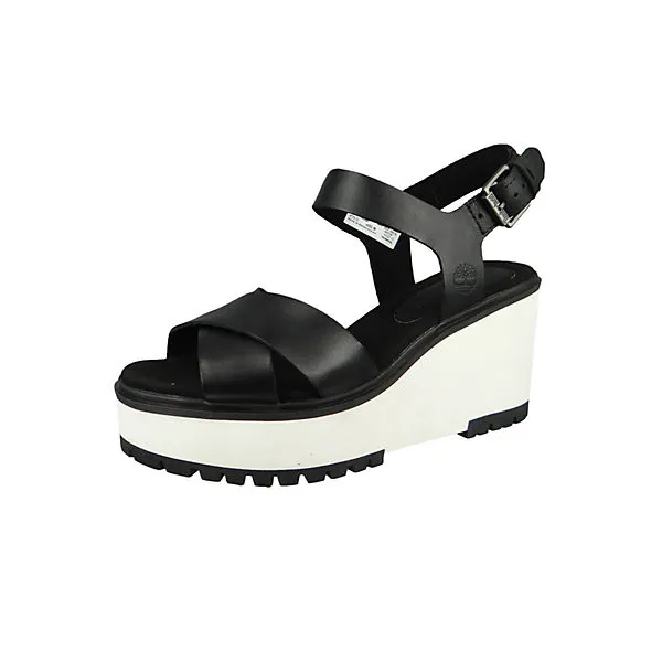 Timberland Damen Komfort Sandalen Koralyn Cross Strap CA239F TB0A239F015 Schwarz Black Full Grain Leder Mit EVA & Ortholite Comfort Klassische Sandalen - Schwarz – Bild 2