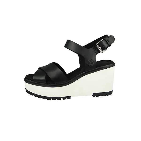 Timberland Damen Komfort Sandalen Koralyn Cross Strap CA239F TB0A239F015 Schwarz Black Full Grain Leder Mit EVA & Ortholite Comfort Klassische Sandalen - Schwarz – Bild 3