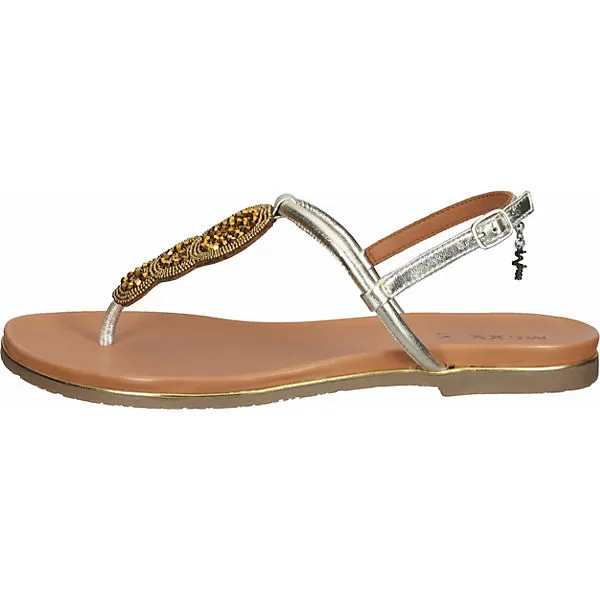 MEXX Zehensteg T-Steg-Sandalen - Gold – Bild 2
