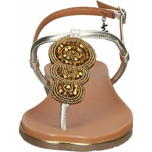 MEXX Zehensteg T-Steg-Sandalen - Gold – Bild 3