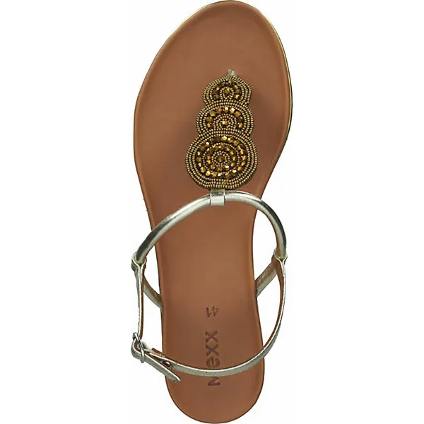 MEXX Zehensteg T-Steg-Sandalen - Gold – Bild 6