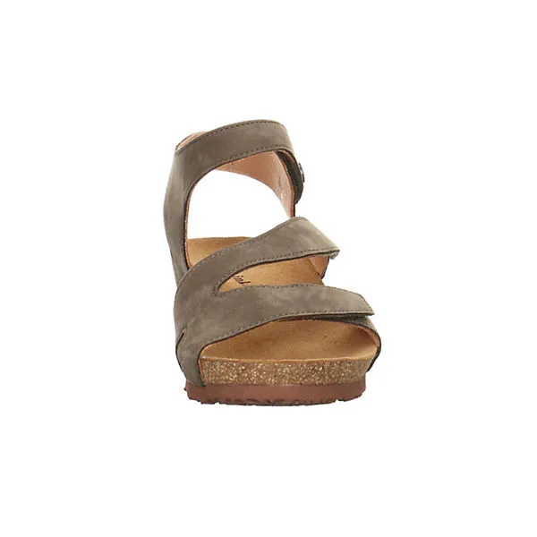 Think! Sandalen Sandaletten Dumia Sandale FuĂźbett Bequem Freizeit Glattleder Uni Riemchensandalen - Taupe