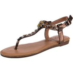 Lynfield Metallic Fashion Riemchensandale T-Steg-Sandalen