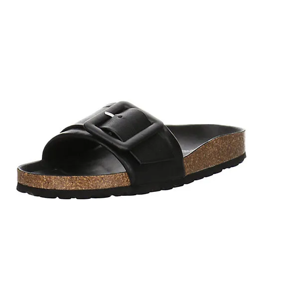 Verbenas Damen Riemchensandalen Reiko Pantolette FuĂźbett Bequem Freizeit Glattleder Uni Riemchensandalen