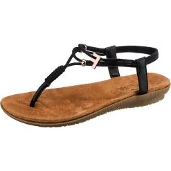 Freyling City Frey-casual T-Steg-Sandalen - Schwarz
