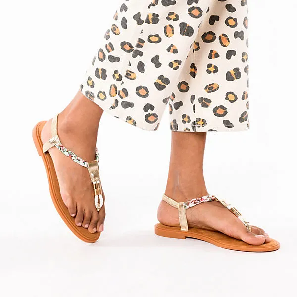 Lynfield City Fashion T-Steg-Sandalen - Gold – Bild 2