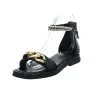 MJUS Damen Riemchensandalen Porque Sandale Fußbett Bequem Freizeit Glattleder Uni Riemchensandalen