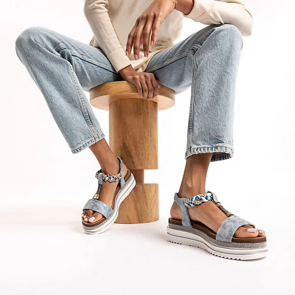 Laufsteg München T-Steg-Sandalen - Blau – Bild 2