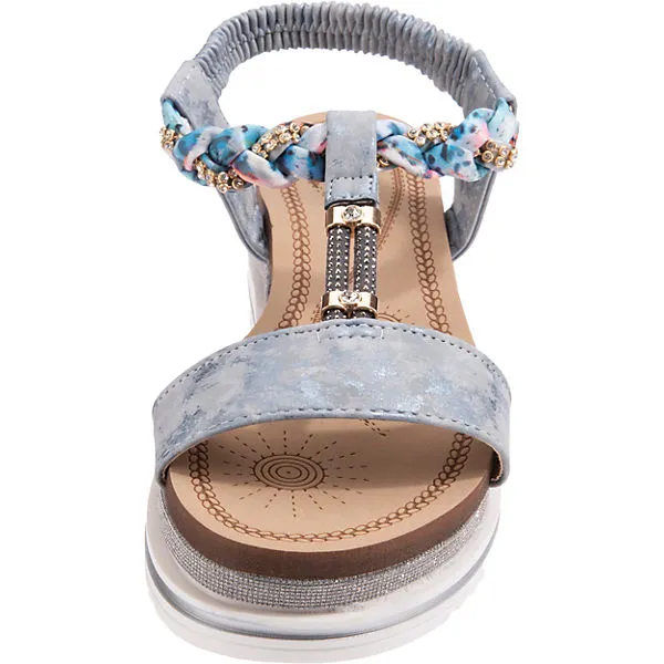 Laufsteg München T-Steg-Sandalen - Blau – Bild 4