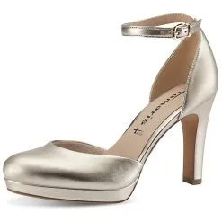 Tamaris Damen Sandalen Sandalette 1-24402-20 Goldfarben 909 Light Gold Kunstleder Mit TOUCH-IT Klassische Sandalen - Gold