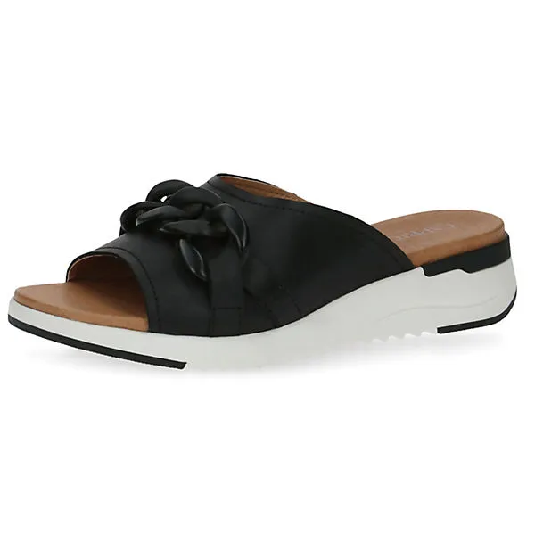 Caprice Damen Sandalen 9-27206-20 Schwarz 220 Black Nappa Leder Mit CAP Memotion Klassische Sandalen - Schwarz
