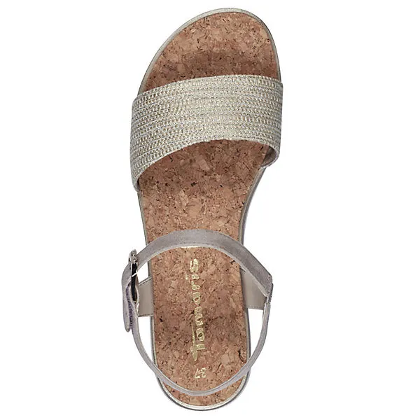 Tamaris Damen Sandalen 1-28718-20 Beige 402 Beige Comb Textil Mit TOUCH-IT Klassische Sandalen - Beige – Bild 5