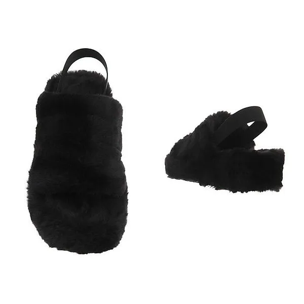 Ital-Design Hausschuhe , Keilabsatz/Wedge, Dekofell – Bild 3