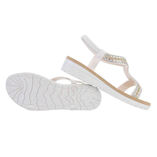 Ital-Design Riemchensandalen , Keilabsatz/Wedge, Riemen, Strass – Bild 2