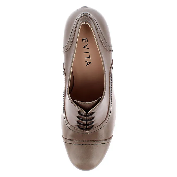 EVITA Damen Schnürpumps MARIA Klassische Pumps - Taupe – Bild 6